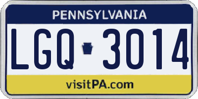 PA license plate LGQ3014