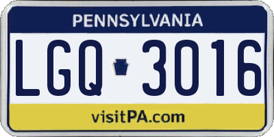 PA license plate LGQ3016