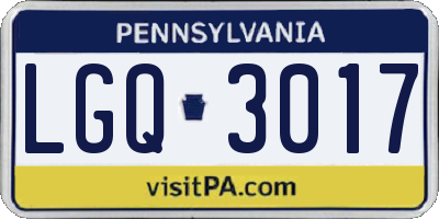 PA license plate LGQ3017