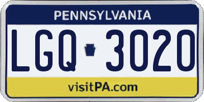 PA license plate LGQ3020