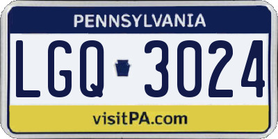 PA license plate LGQ3024