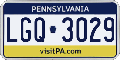 PA license plate LGQ3029