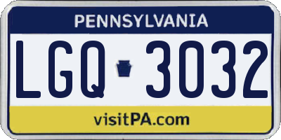 PA license plate LGQ3032