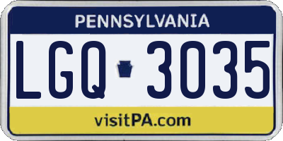 PA license plate LGQ3035