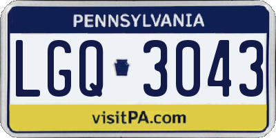 PA license plate LGQ3043