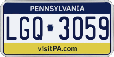 PA license plate LGQ3059