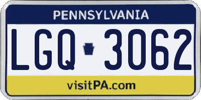 PA license plate LGQ3062