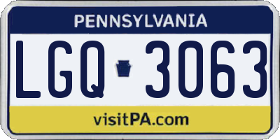 PA license plate LGQ3063