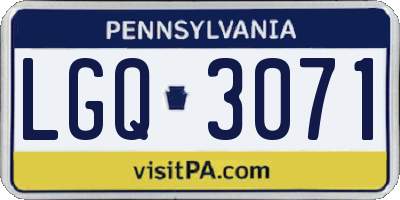 PA license plate LGQ3071