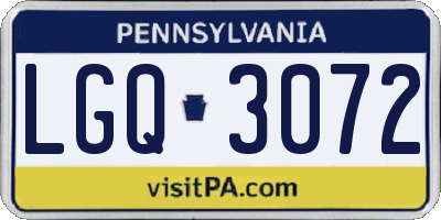 PA license plate LGQ3072