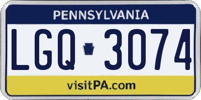 PA license plate LGQ3074