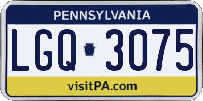 PA license plate LGQ3075