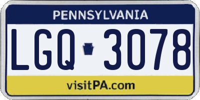 PA license plate LGQ3078