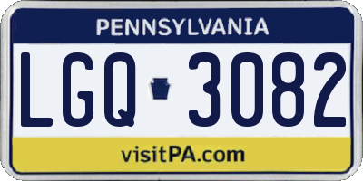 PA license plate LGQ3082
