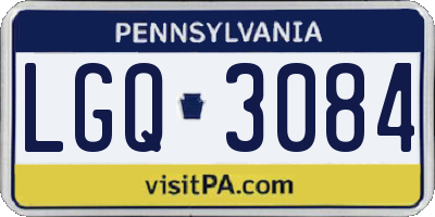 PA license plate LGQ3084