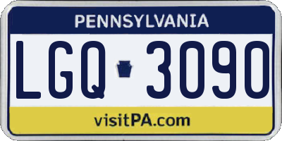 PA license plate LGQ3090