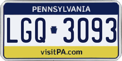 PA license plate LGQ3093