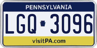 PA license plate LGQ3096