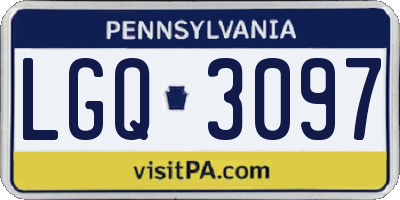 PA license plate LGQ3097