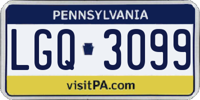 PA license plate LGQ3099