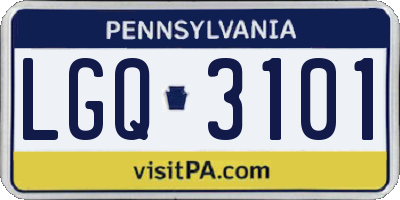 PA license plate LGQ3101