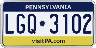 PA license plate LGQ3102