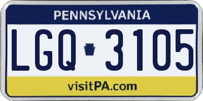 PA license plate LGQ3105