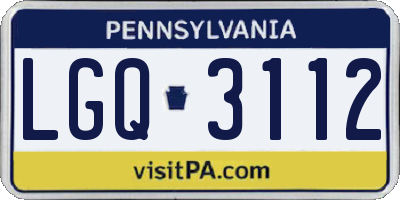 PA license plate LGQ3112