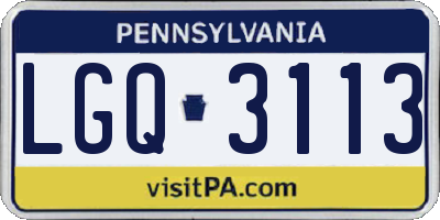 PA license plate LGQ3113