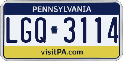 PA license plate LGQ3114