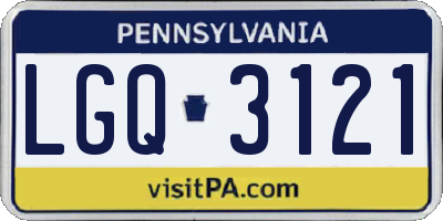 PA license plate LGQ3121