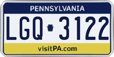 PA license plate LGQ3122