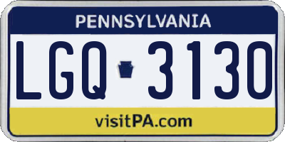PA license plate LGQ3130