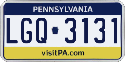 PA license plate LGQ3131