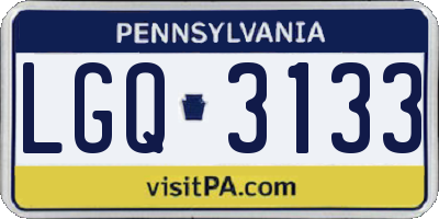 PA license plate LGQ3133