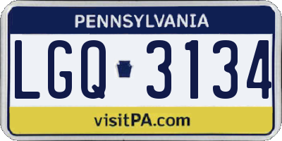 PA license plate LGQ3134