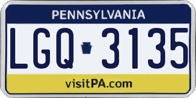 PA license plate LGQ3135
