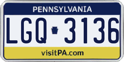 PA license plate LGQ3136