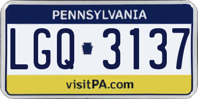 PA license plate LGQ3137
