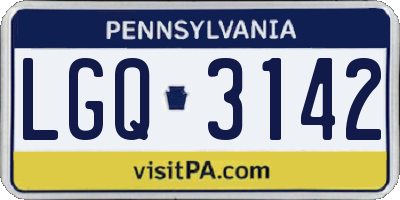 PA license plate LGQ3142
