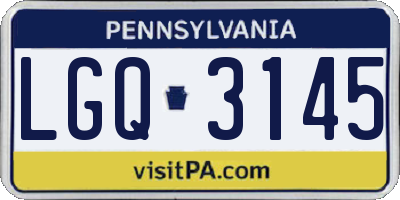 PA license plate LGQ3145