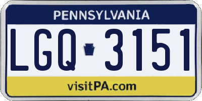 PA license plate LGQ3151