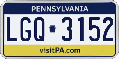 PA license plate LGQ3152