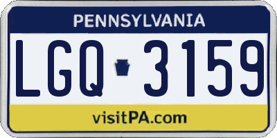 PA license plate LGQ3159