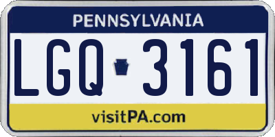 PA license plate LGQ3161