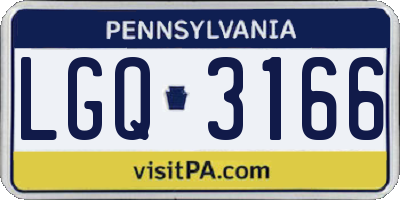 PA license plate LGQ3166