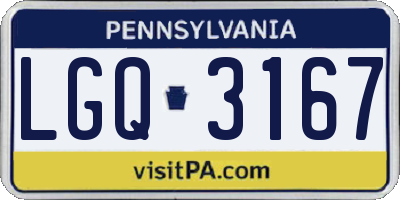 PA license plate LGQ3167