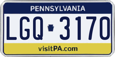 PA license plate LGQ3170