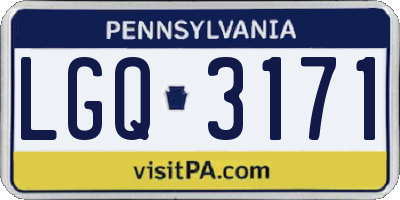 PA license plate LGQ3171
