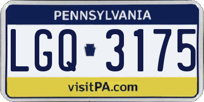 PA license plate LGQ3175